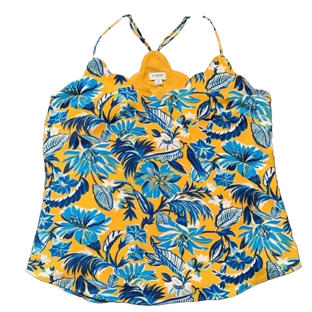 J. Crew Floral Cami Scallop Neck Top Size 12